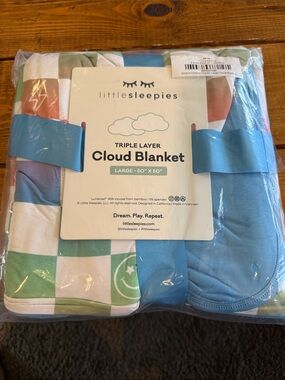 NWT Little Sleepies Ombré Cheery Checks cloud blanket